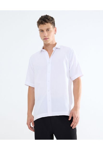 Camisa Para Hombre Manga Corta  Color Blanco Marca Seven Seven #45012084