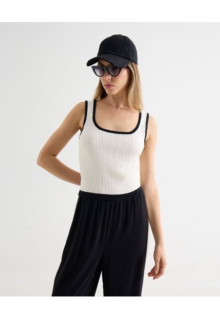 Camiseta Para Mujer Manga Sisa Moda Color Crudo Marca Seven Seven #28096290