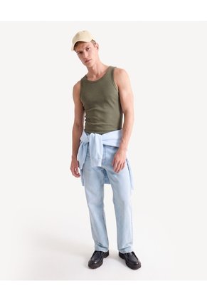 Jean Straight Efecto Hielo Para Hombre Azul Seven Seven