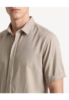 Camisa Guardapolvo Botones Ocultos Para Hombre Verde Seven Seven