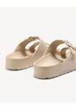 Sandalias Doble Hebilla Ajustable  Para Mujer Beige Seven Seven de Seven Seven