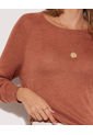 Saco Para Mujer Cuello Redondo Color Terracota Marca Seven Seven #28330609 de Seven Seven