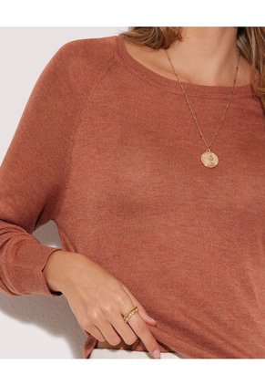 Saco Para Mujer Cuello Redondo Color Terracota Marca Seven Seven #28330609