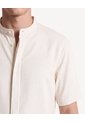 Camisa Cuello Mao Rústica  Para Hombre Marfil Seven Seven de Seven Seven