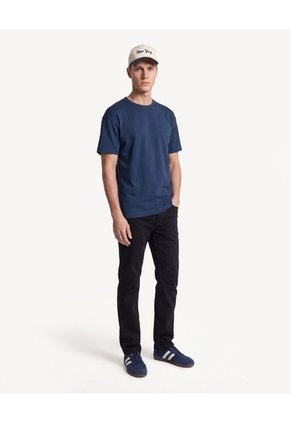 Pantalón Regular Stretch Tiro Medio  Para Hombre Negro Seven Seven