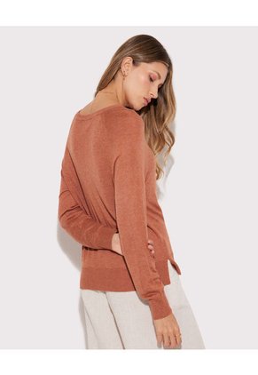 Saco Para Mujer Cuello Redondo Color Terracota Marca Seven Seven #28330609