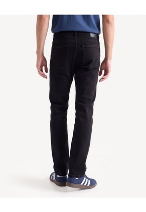 Pantalón Regular Stretch Tiro Medio  Para Hombre Negro Seven Seven