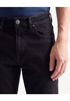 Pantalón Regular Stretch Tiro Medio  Para Hombre Negro Seven Seven