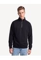 Buzo Relaxed Halfzipper Texturizado  Para Hombre Negro Seven Seven de Seven Seven