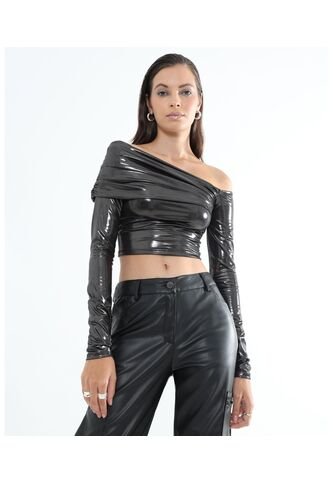 Camiseta Para Mujer Manga Larga Color Gris Oscuro Marca Seven Seven #28096033 Seven Seven