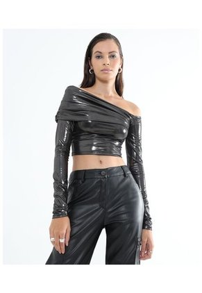 Camiseta Para Mujer Manga Larga Color Gris Oscuro Marca Seven Seven #28096033