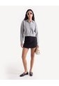 Saco Polo Jaspeado A La Cintura  Para Mujer Gris Seven Seven de Seven Seven