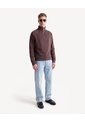 Buzo Boxy Cuello Alto Halfzipper  Para Hombre Café Seven Seven de Seven Seven