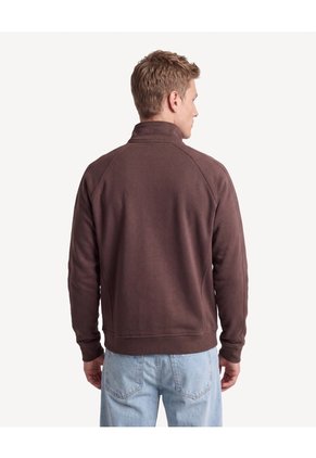 Buzo Boxy Cuello Alto Halfzipper Para Hombre Café Seven Seven