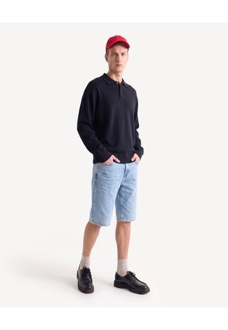 Saco Polo Tricot Con Botones  Para Hombre Negro Seven Seven Seven Seven