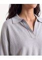 Saco Polo Jaspeado A La Cintura  Para Mujer Gris Seven Seven de Seven Seven