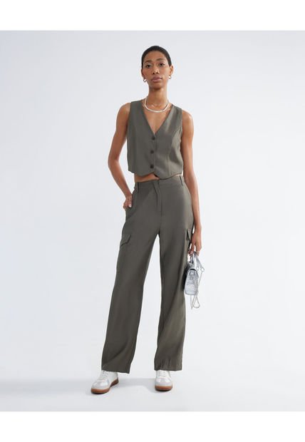 Pantalon Para Mujer  Color Verde Oliva Marca Seven Seven #28071737