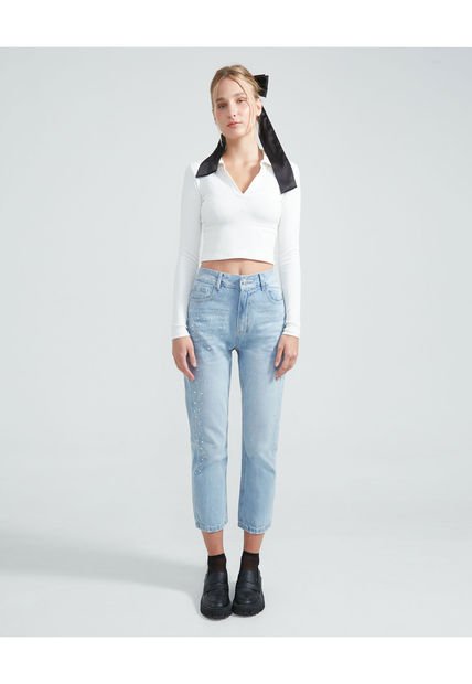 Jean Para Mujer Straight Color Azul Claro Marca Seven Seven #28160831