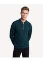 Buzo Polo Halfzipper Textura Galleta  Para Hombre Verde Seven Seven de Seven Seven