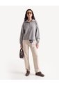 Saco Cuello Alto Con Cremallera  Para Mujer Gris Seven Seven de Seven Seven