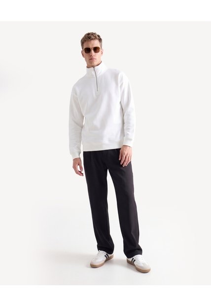 Buzo Halfzipper Burda Suave  Para Hombre Marfil Seven Seven