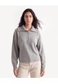 Saco Cuello Alto Con Cremallera  Para Mujer Gris Seven Seven de Seven Seven
