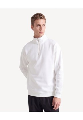 Buzo Halfzipper Burda Suave  Para Hombre Marfil Seven Seven