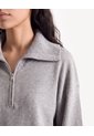 Saco Cuello Alto Con Cremallera  Para Mujer Gris Seven Seven de Seven Seven