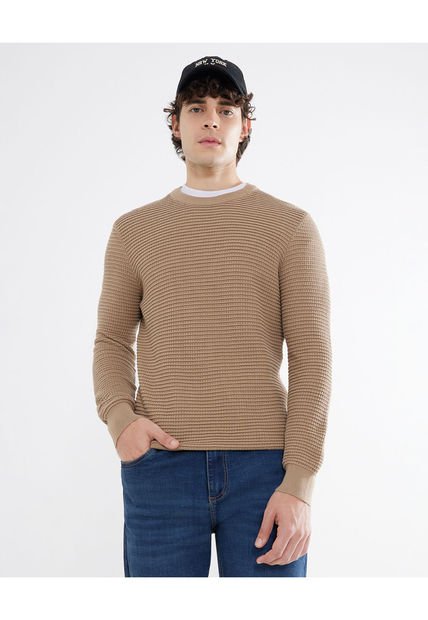 Saco Para Hombre Cuello Redondo Color Cafe Claro Marca Seven Seven #45330233