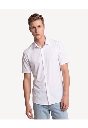 Camisa Comfort Sin Planchado  Para Hombre Blanco Seven Seven