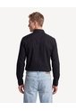Camisa Formal Cuello Gales  Para Hombre Negro Seven Seven de Seven Seven