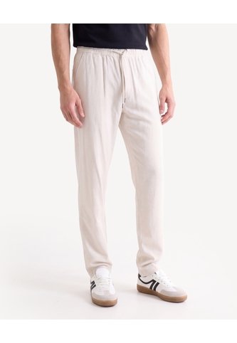 Pantalón Carrot Textura Rústica  Para Hombre Beige Seven Seven Seven Seven