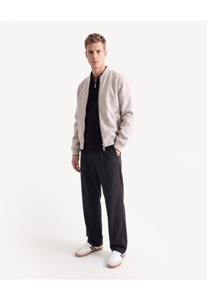 Pantalón Straight Bolsillos De Ribete  Para Hombre Negro Seven Seven