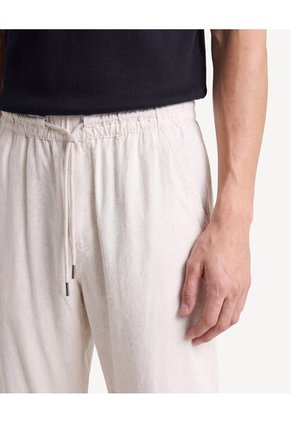 Pantalón Carrot Textura Rústica  Para Hombre Beige Seven Seven