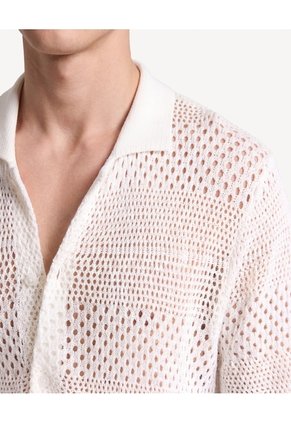 Camisa Tricot Calada Para Hombre Marfil Seven Seven
