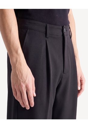 Pantalón Straight Bolsillos De Ribete  Para Hombre Negro Seven Seven