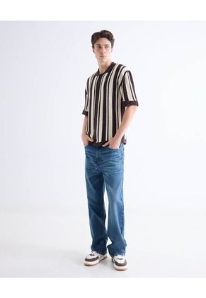 Camisa  Para Hombre Manga Corta Sin Bolsillo Cuello Casual M Color Café Marca Seven Seven #45012164