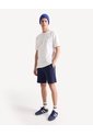 Camiseta Texturizada Con Doble Estampado  Para Hombre Crema Seven Seven de Seven Seven