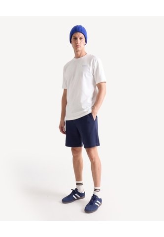Camiseta Texturizada Con Doble Estampado  Para Hombre Crema Seven Seven Seven Seven