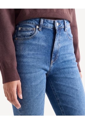 Jean Flare Tiro Medio  Para Mujer Azul Seven Seven