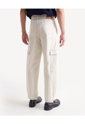 Pantalón Cargo Barrel En Dril Para Hombre Taupe Seven Seven
