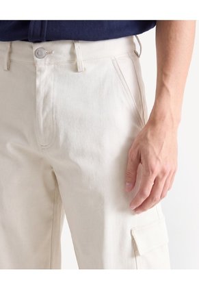 Pantalón Cargo Barrel En Dril Para Hombre Taupe Seven Seven