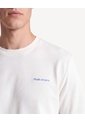 Camiseta Texturizada Con Doble Estampado  Para Hombre Crema Seven Seven de Seven Seven