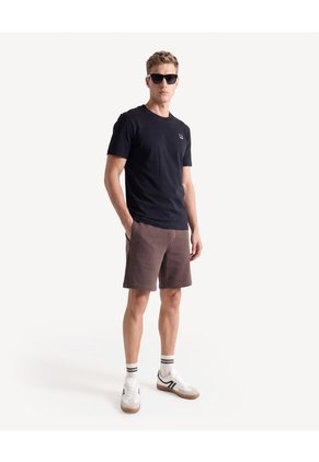 Bermuda Textura Rib De Punto  Para Hombre Café Seven Seven