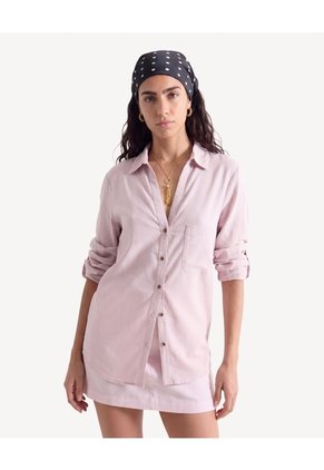 Blusa Rústica Mangas Ajustables  Para Mujer Rosado Seven Seven
