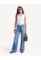 Jean Wide Leg Ruedo Desgastado  Para Mujer Azul Seven Seven de Seven Seven