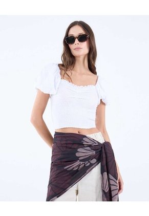 Blusa Para Mujer Manga Corta Color Blanco Marca Seven Seven #28124005