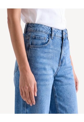 Jean Wide Leg Ruedo Desgastado  Para Mujer Azul Seven Seven