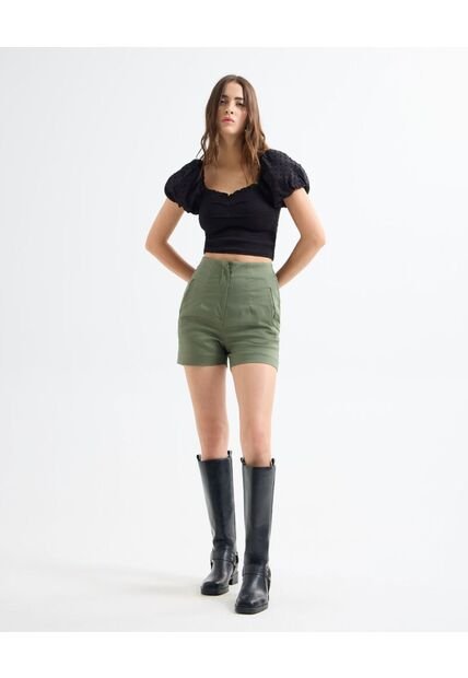 Short Para Mujer  Color Verde Oliva Marca Seven Seven #28191039