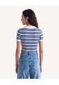 Camiseta Polo Ajustada Con Pechera  Para Mujer Crudo Seven Seven de Seven Seven